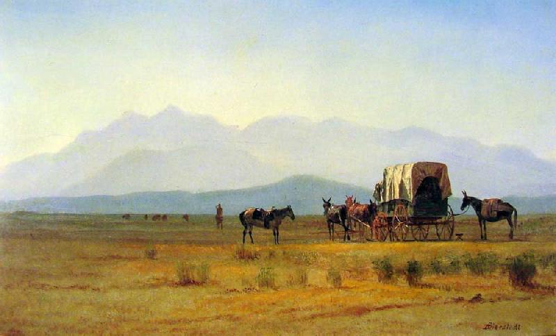 Albert Bierstadt Surveyor's Wagon in the Rockies Sweden oil painting art